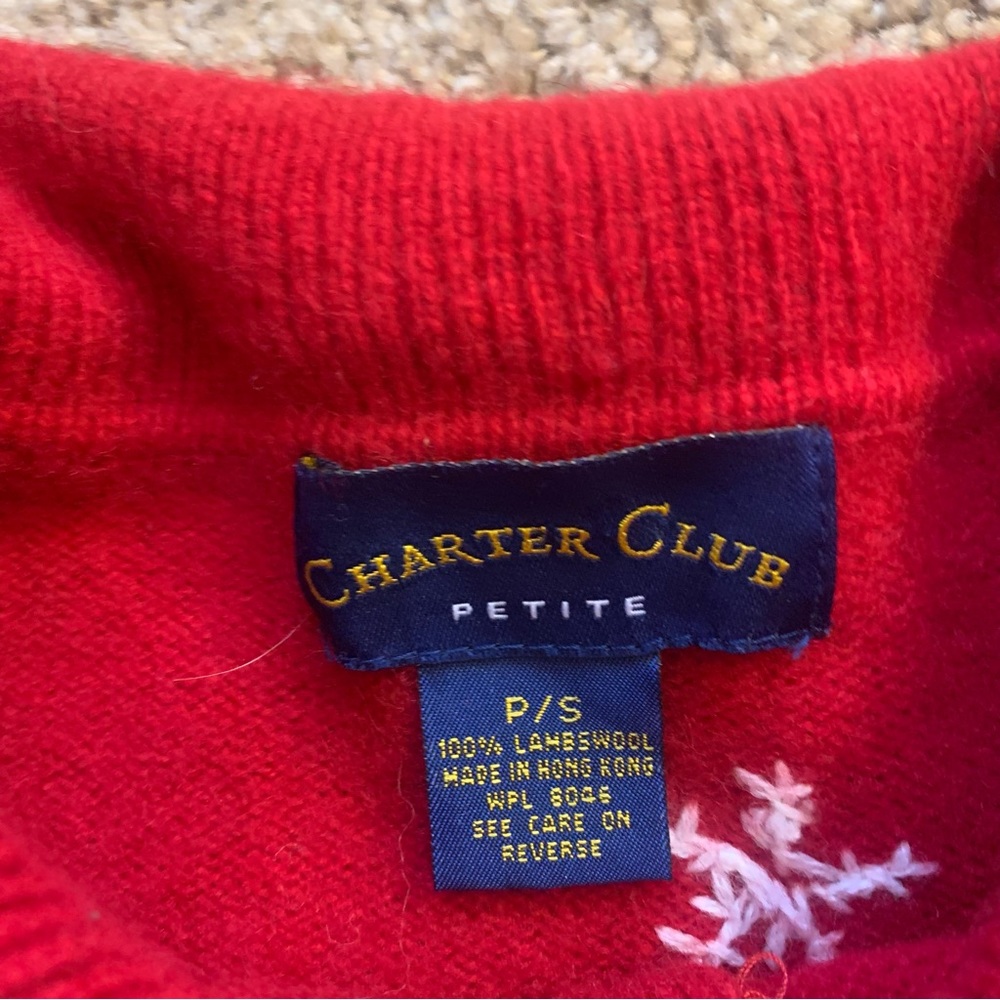 Vintage Charter Club Skates Sweater Full Zip Snowflake Sweater - Picture 5 of 12